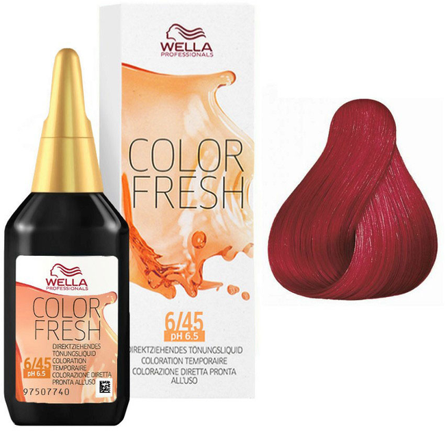 Farba do włosów Wella Professionals Color fresh 6/45 Dark Blonde Red Mahogany 75 ml (8005610572406) - obraz 1