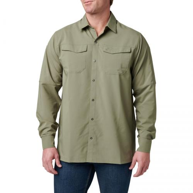 Сорочка Тактична З Довгим Рукавом 5.11 Freedom Flex Woven Shirt - Long Sleeve, Tank Green, L - изображение 1