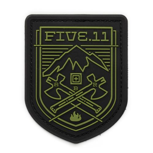 Нашивка 5.11 Tactical Cross Axe Mountain Patch, Black - зображення 1