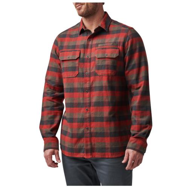 Сорочка Тактична 5.11 Tactical Lester Long Sleeve Shirt, Red Bourbon Plaid, M - зображення 2