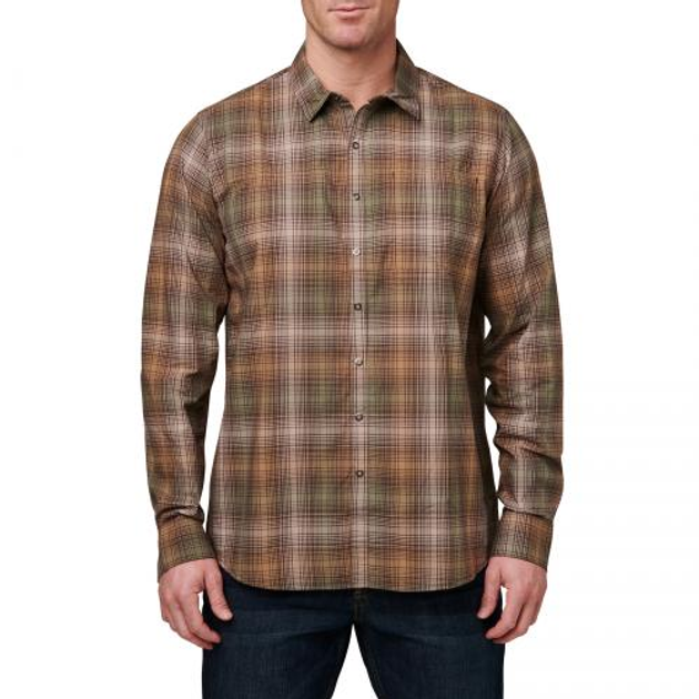 Сорочка Тактична 5.11 Tactical Igor Plaid Long Sleeve Shirt, Umber Brown Plaid, Xl - изображение 1