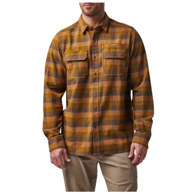 Сорочка Тактична 5.11 Tactical Lester Long Sleeve Shirt, Brown Duck Plaid, M - зображення 1