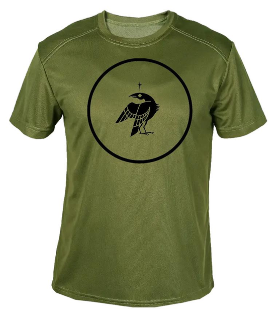 Футболка потоотводящая военная ВСУ с принтом "Птица со звездой" в оливе XXL - изображение 1