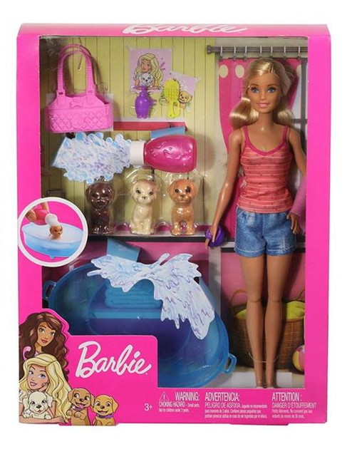 Лялька з аксесуарами Mattel Barbie Puppy Bath Time 29 см (0887961744521) - зображення 1