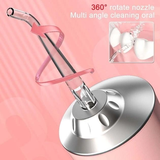 Портативный ирригатор для полости рта Oral Irrigator S3J2 с насадками Pink - изображение 5