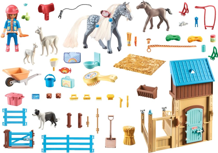 Zestaw do zabawy Playmobil Boks dla koni z Amelią i Whisperem (4008789713537) - obraz 2