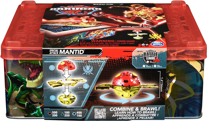 Zestaw do zabawy Spin Master Bakugan Special Attack Mantid Tin Box (0778988466650) - obraz 2