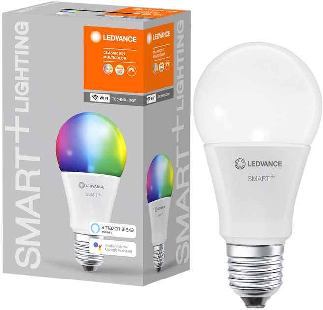 Lampa LED LEDVANCE CLASSIC A60 SMART+ RGBW 9 W E27 Dim (4058075485396) - obraz 1