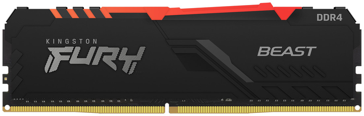 Оперативна пам'ять Kingston Fury DDR4-2666 8192 MB PC4-21300 Beast RGB Black (KF426C16BBA/8) - зображення 1