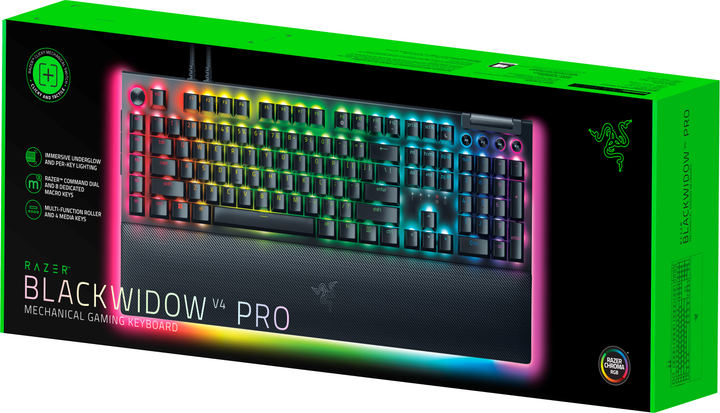 Клавіатура дротова Razer BlackWidow V4 Pro Green Switch USB US Black (RZ03-04680100-R3M1) - зображення 6