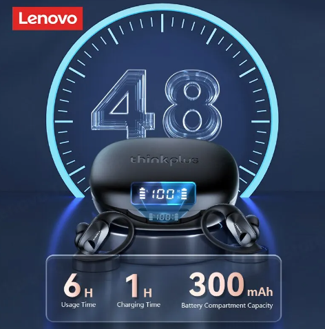 Беспроводные наушники Lenovo LP75 ThinkPlus Bluetooth 5.3 для iPhone/Android (Black) - Фото 5 Беспроводные наушники Lenovo LP75 ThinkPlus Bluetooth 5.3 для iPhone/Android (Black) - изображение 5