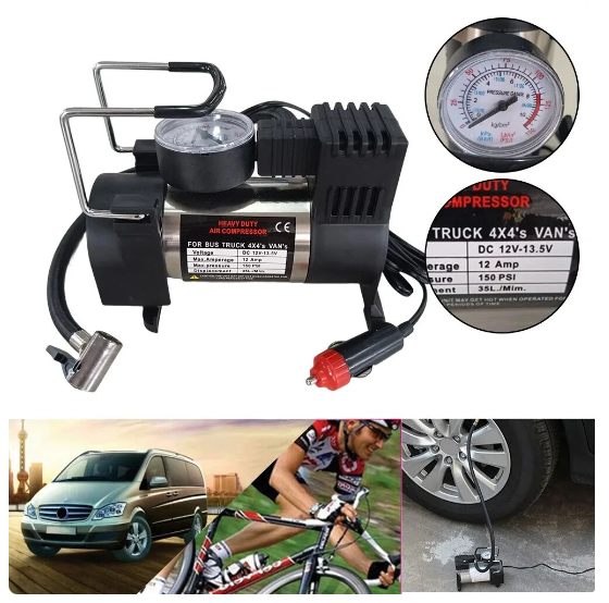 Компрессор автомобильный насос Heavy duty Air Compressor 150PSI DC-12V - изображение 3