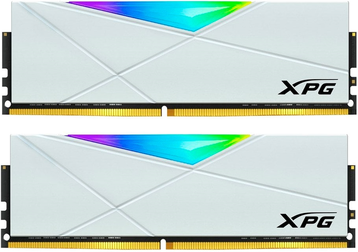 Оперативна пам'ять ADATA DDR4-3600 16384MB PC4-28800 (Kit of 2x8192) XPG Spectrix D50 RGB White (AX4U36008G18I-DW50) - зображення 1