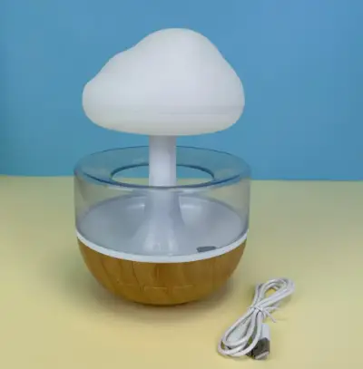 Увлажнитель воздуха Humidifier Cloud rain в форме гриба с эффектом дождя и ночником 7 цветов с пультом - изображение 12