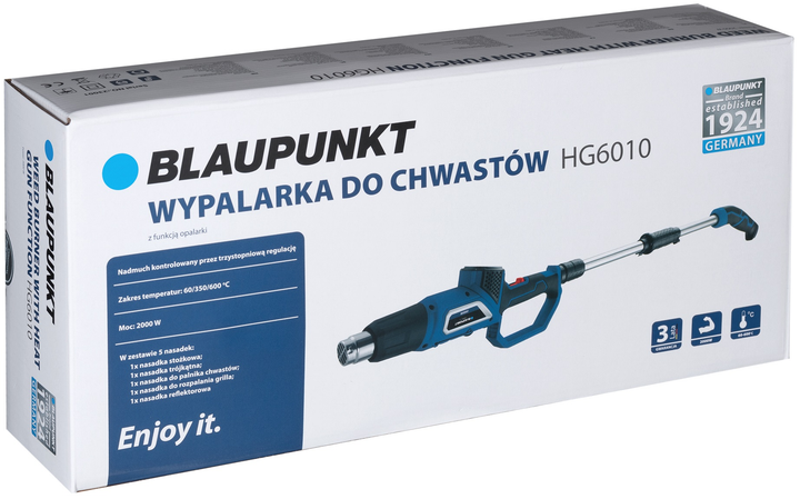 Випалювач бур'янів Blaupunkt HG6010 з функцією теплової гармати 2000 Вт (5901750506406) - зображення 5