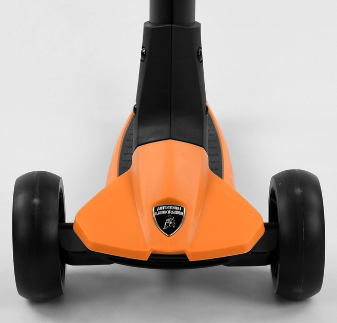 Самокат триколісний Best Scooter Lamborghini складане алюмінієве кермо колеса зі світлом Оранжевий (LB - 10200) - зображення 4