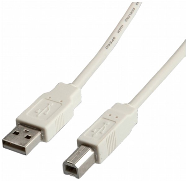 Kabel Value USB Type-A - USB Type-B 3 m Beige (7611990157365) - obraz 1