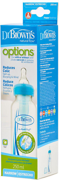 Пляшка для годування Dr. Brown's Standard Blue Baby Bottle 250 мл (72239311448) - зображення 2
