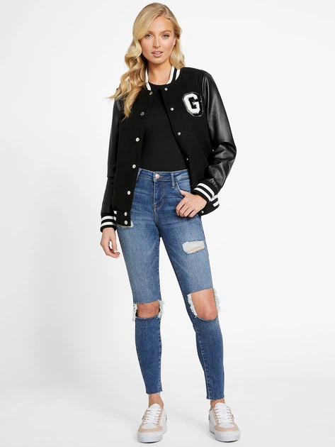 Kurtka bomberka damska Guess Q3OL06WF2R0-JBLK L Czarna (7621701314734) - obraz 3