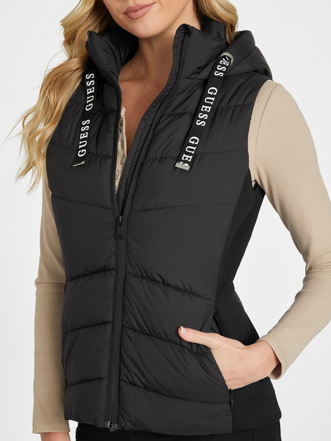 Теплий жилет жіночий Guess Q3GL04WEZT2-JBLK M Чорний (7622078124360) - зображення 3