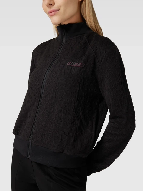 Bluza damska rozpinana streetwear Guess V3RQ02KBIN0-P9OG S Czarna (7619342753944) - obraz 4