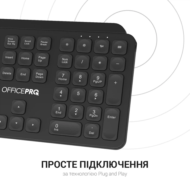 Клавіатура бездротова OfficePro SK680 Wireless Black - зображення 11