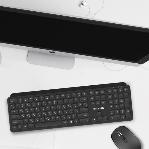 Клавіатура бездротова OfficePro SK680 Wireless Black - зображення 12