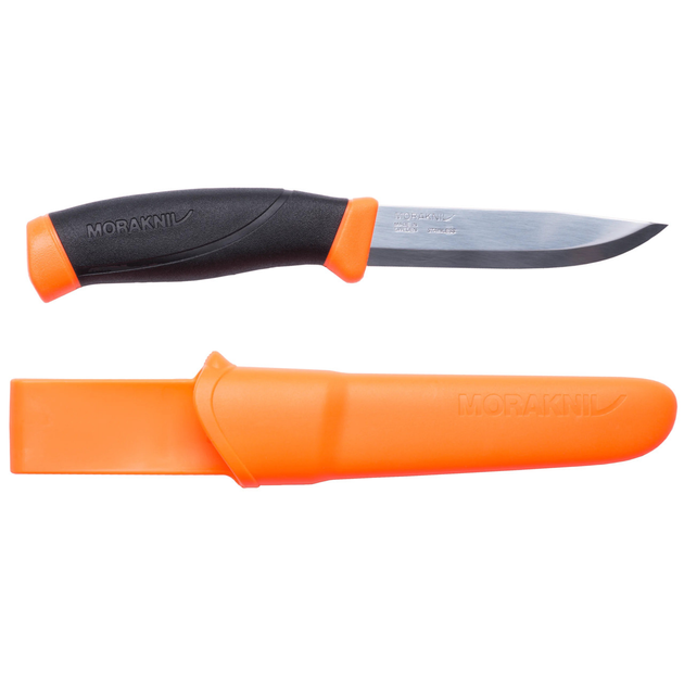 Туристический нож с чехлом Morakniv Companion (S) Hi-Vis Orange Нержавеющая сталь (11824) - изображение 1