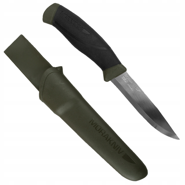 Туристический нож с чехлом Morakniv Companion (S) Military Green Нержавеющая сталь (11827) - изображение 2