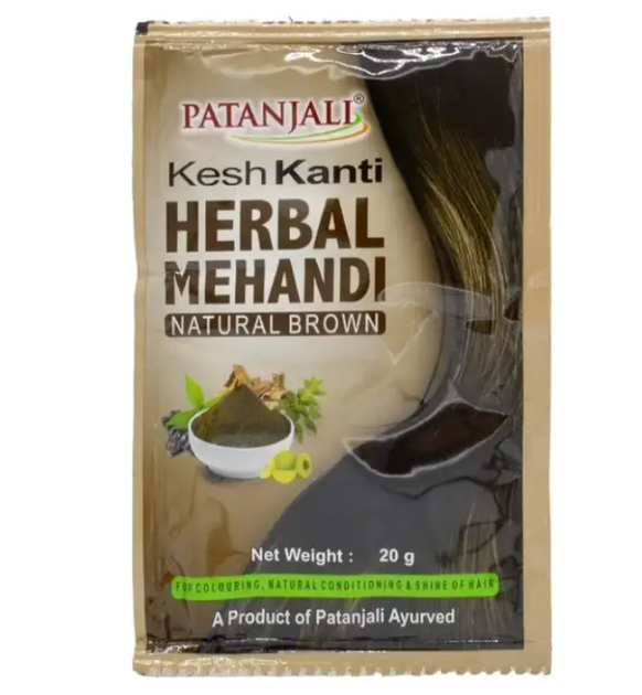 Хна для волосся Patanjali Кеш Канті Натуральний коричневий, 20 г - Фото 1 Хна для волосся Patanjali Кеш Канті Натуральний коричневий, 20 г - зображення 1
