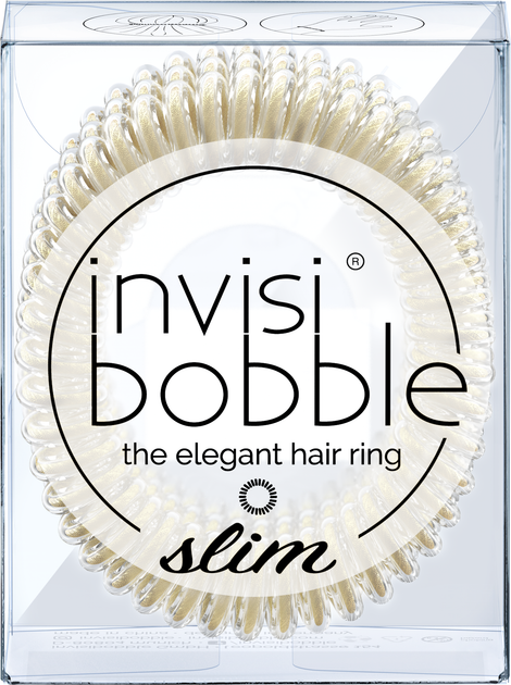 Gumki do wlosow Invisibobble Slim Stay Gold 3 szt (4260285385742) - obraz 1