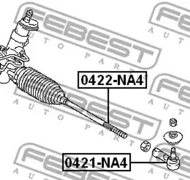 Тяга кермова Mitsubishi Grandis 04-11, FEBEST (0422NA4) - зображення 2