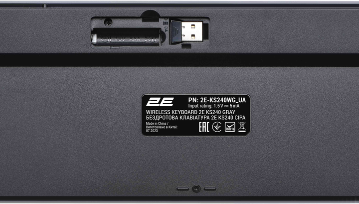 Клавіатура бездротова 2E KS240 Wireless USB/Bluetooth Grey (2E-KS240WG_UA) - зображення 3