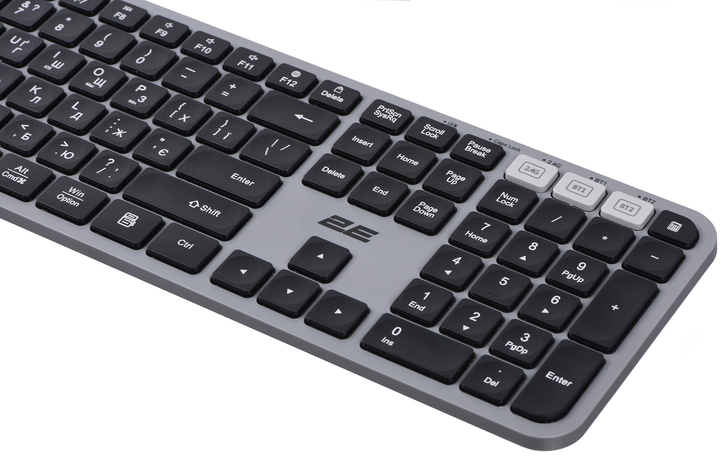 Клавіатура бездротова 2E KS240 Wireless USB/Bluetooth Grey (2E-KS240WG_UA) - зображення 7