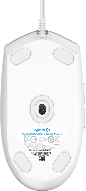 Mysz Logitech G203 Lightsync USB biała (910-005797) - obraz 4