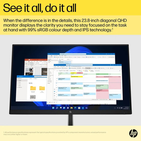 Monitor 23.8" HP E24q G5 QHD IPS 75 Hz czarno-srebrny (6N4F1AA) - obraz 7