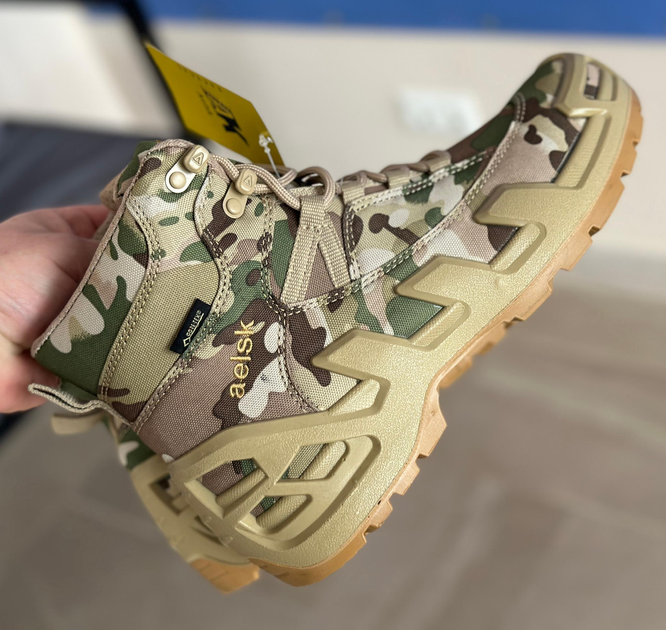 Тактичні чоловічі берці AK демісезонні військові берці Tactic армійські черевики Waterproof Мультикам 46 розмір - зображення 1