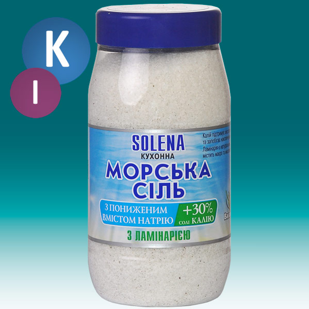 Соль морская с Калием, Ламинарией, с низким содержанием натрия SOLENA (700 г) - изображение 2