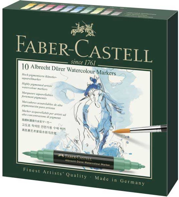 Набір акварельних маркерів Faber Castell Albrecht Dürer 10 кольорів (4005401603108) - зображення 1