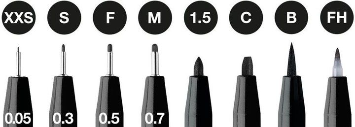 Набір художніх маркерів Faber Castell Pitt Artist Чорний 8 шт (4005401671589) - зображення 2