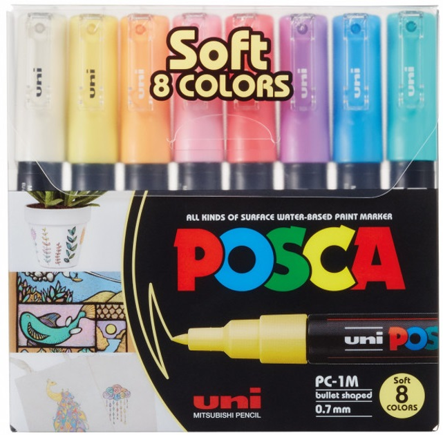 Набір маркерів Posca PC 1M Soft Extra Fine 8 шт (4902778249239) - зображення 1