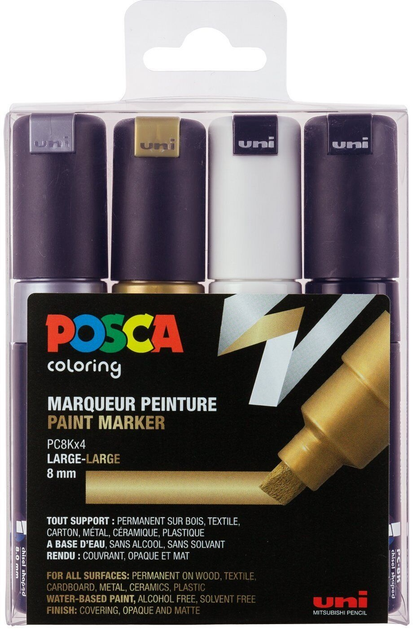 Набір маркерів Posca PC 8K Broad Tip Pen 4 шт (3296280033488) - зображення 1