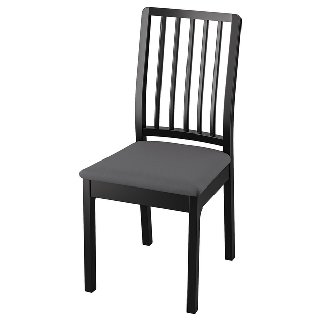 Стул IKEA ЭКЕДАЛЕН, черный, Хакебо темно-серый, 494.293.78 – фото ...