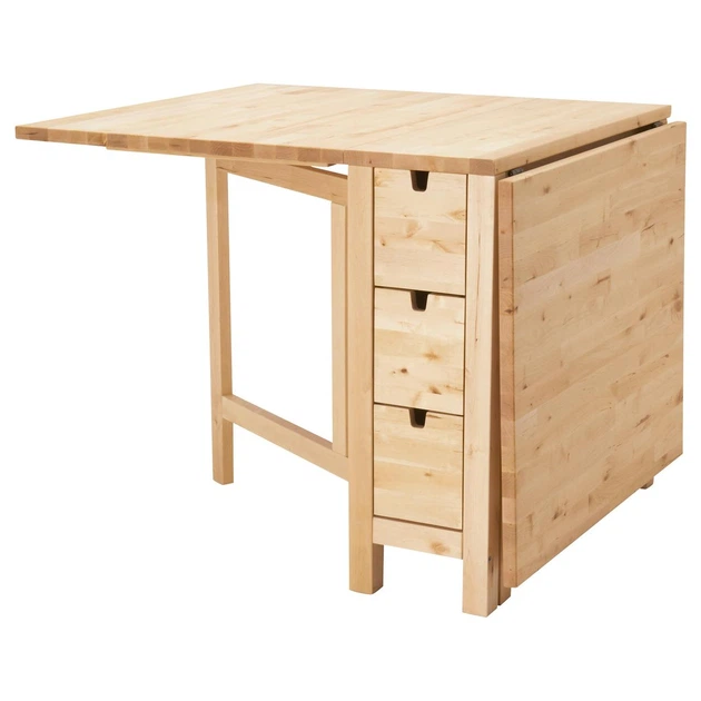 Стіл з відкидними підлогами IKEA НОРДЕН, береза, 26, 89, 152x80 см, 904.238.87 - Фото 2 Стіл з відкидними підлогами IKEA НОРДЕН, береза, 26, 89, 152x80 см, 904.238.87 - зображення 2