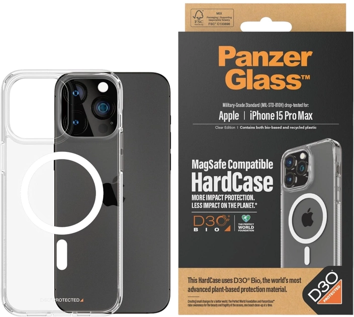Чохол PanzerGlass HardCase MagSafe Compatible with D3O для Apple iPhone 15 Pro Max (5711724011832) - зображення 2