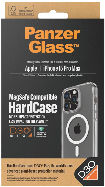 Etui PanzerGlass HardCase MagSafe Compatible with D3O do Apple iPhone 15 Pro Max (5711724011832) - obraz 4