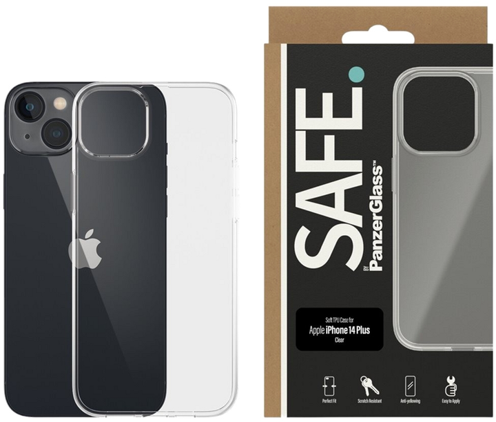 Etui PanzerGlass Safe TPU Case do Apple iPhone 14 Plus Transparent (SAFE95156) - obraz 2