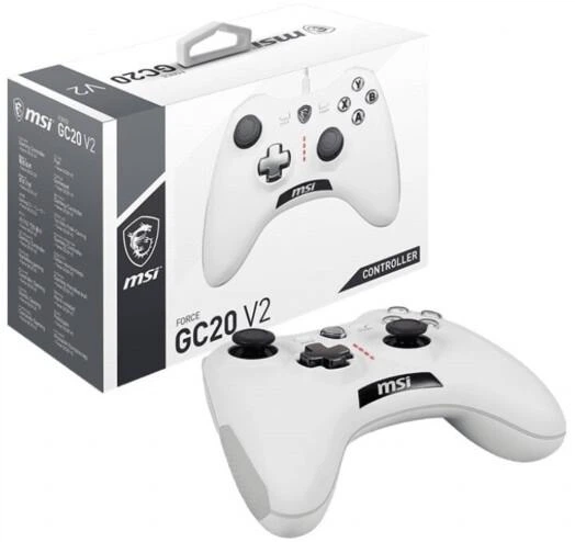 Дротовий геймпад MSI Force GC20 V2 (S10-04G0050-EC4) White (Для PC / Android) - зображення 5