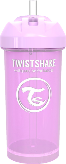 Kubek niekapek Twistshake z silikonową słomką Fioletowy 360 ml (7350083125910) - obraz 1