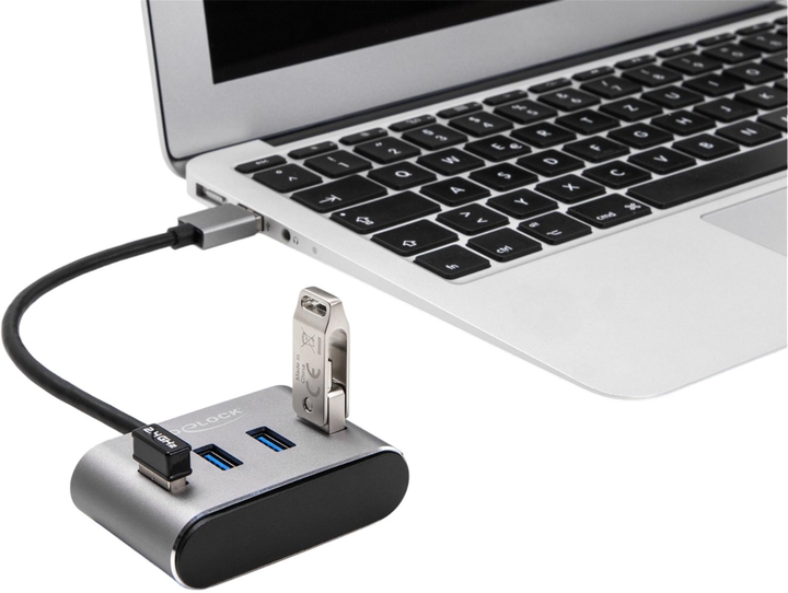 USB-хаб DeLOCK USB 3.0 Type-A 4-портовий Grey (4043619631902) - зображення 2